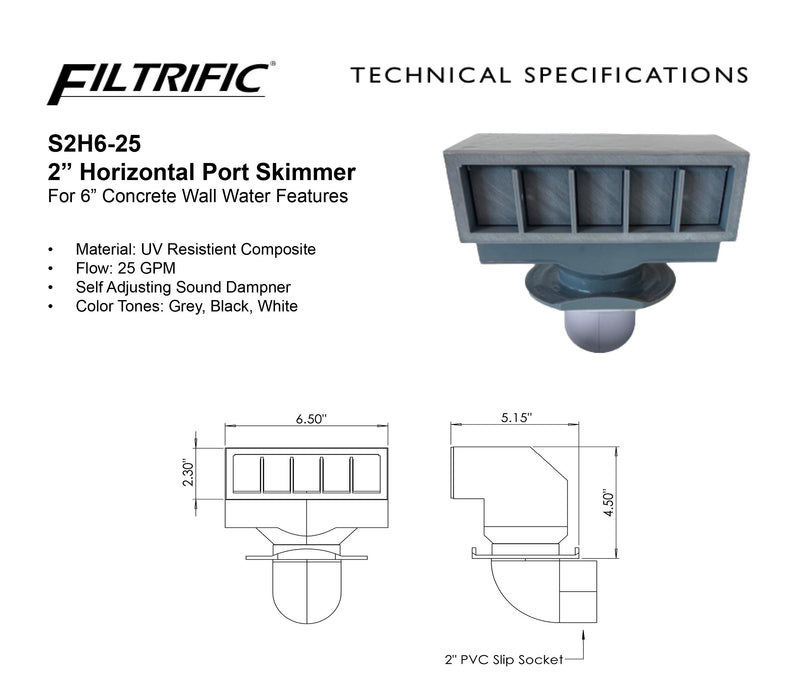 S2H6-25 In wall skimmer