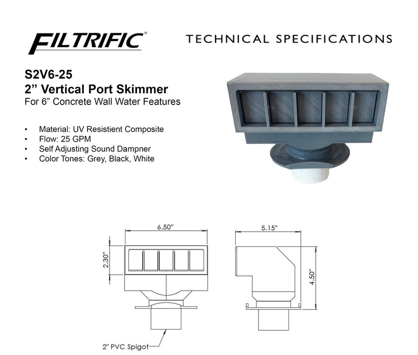 S2V6-25 In wall skimmer